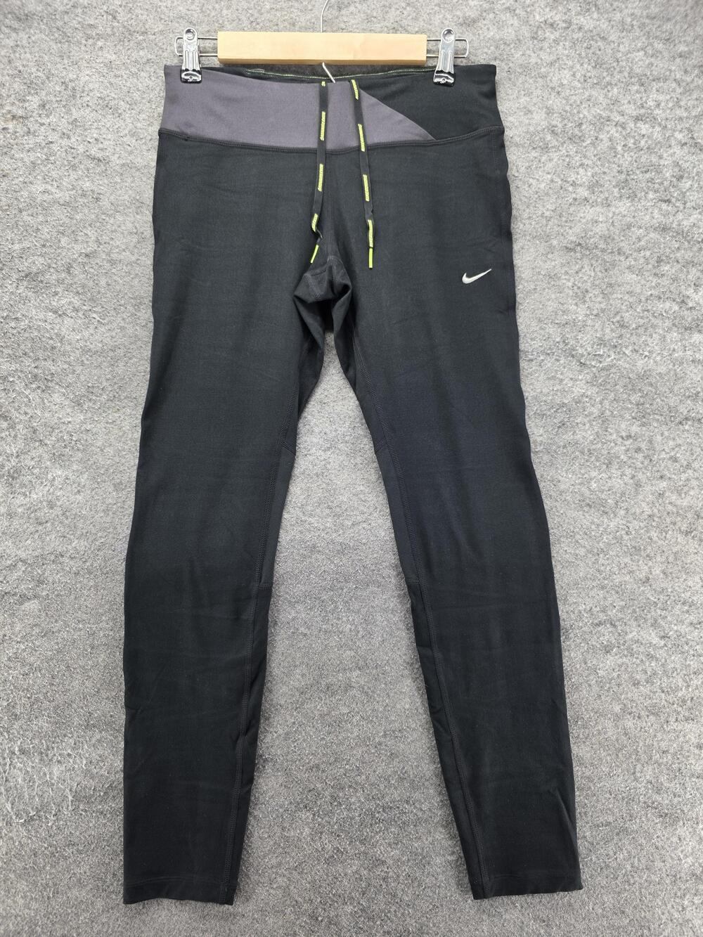 Nike Leggings Mens M Black Compression Dri-FIT Running Zip Pocket Reflective